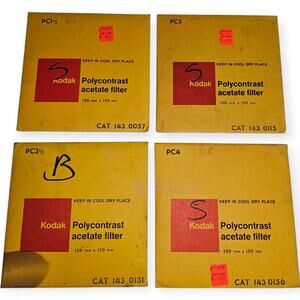 Lot of 4 Kodak Polycontrast Acetate Filter PC 1.5/3/3.5/4